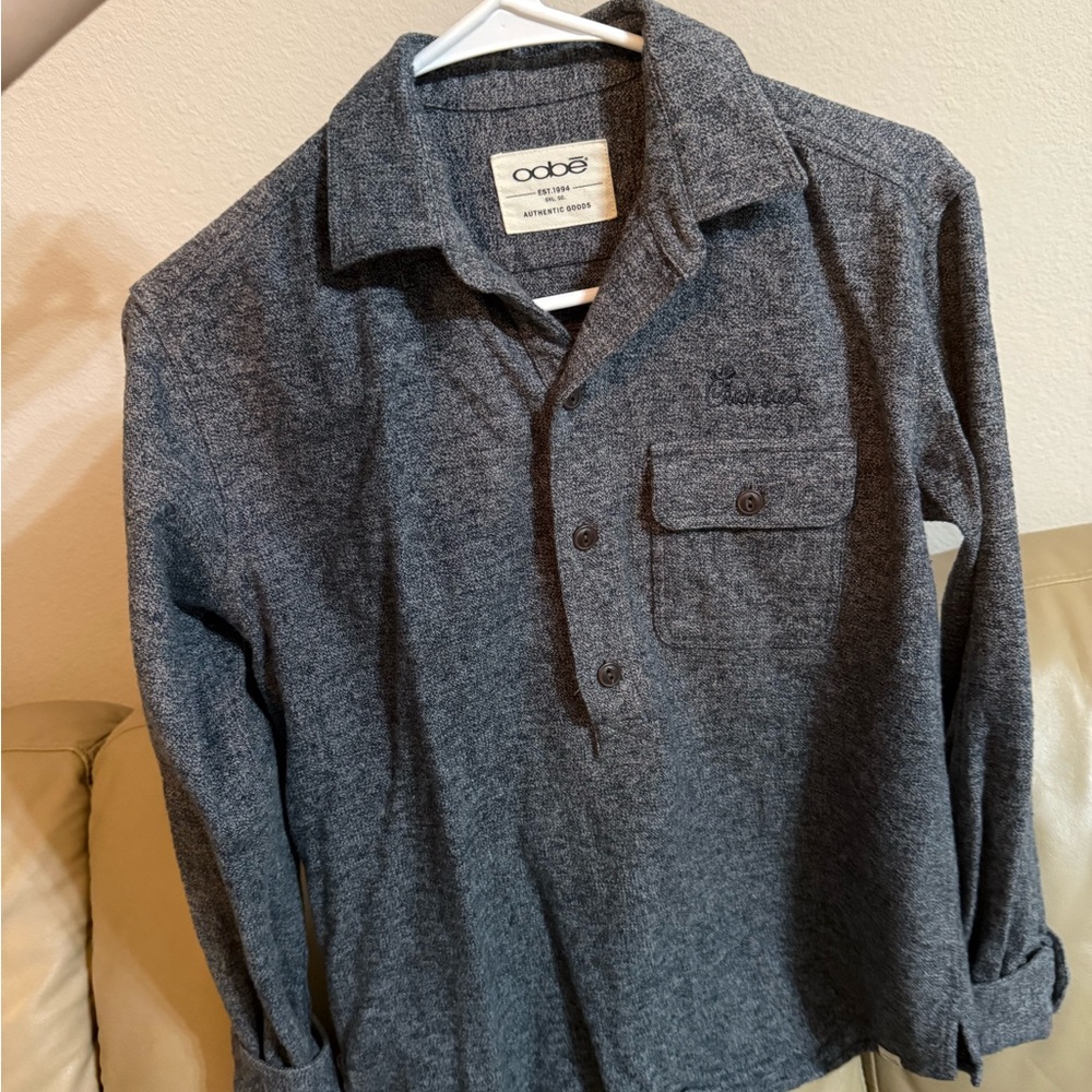 Chick-fil-A branded Gray Button-Up Shirt